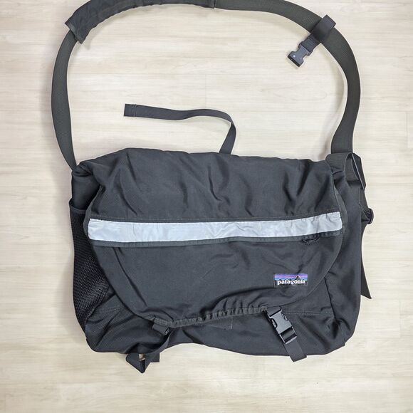 Vintage 90s PATAGONIA Large Critical Mass Canvas Reflective Messenger Bag USA - Picture 3 of 11